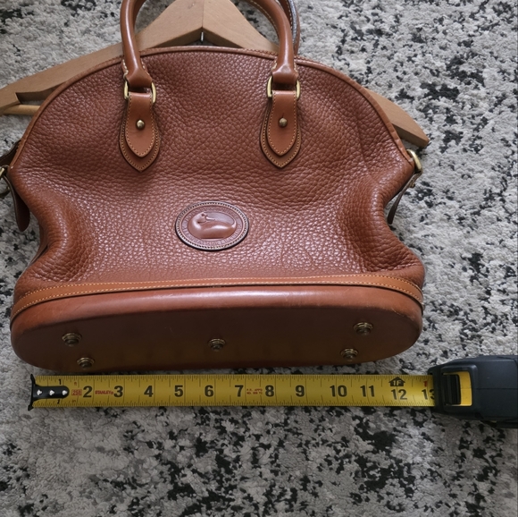 Vintage 90s Dooney & Bourke Norfolk Case Satchel Bag Brown Leather Western Chic - Picture 8 of 8
